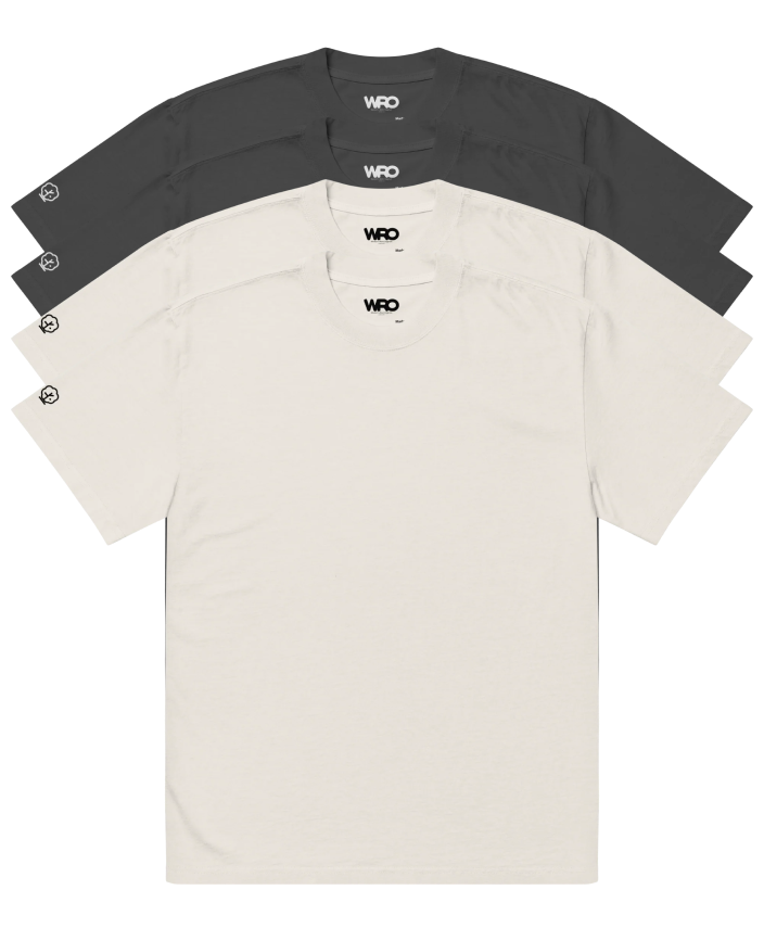 4-Pack Premium Oversized T-Shirts - 2 Faded Colors