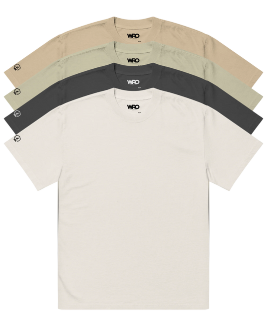 4-Pack Premium Oversized T-Shirts - 4 Solid Colors